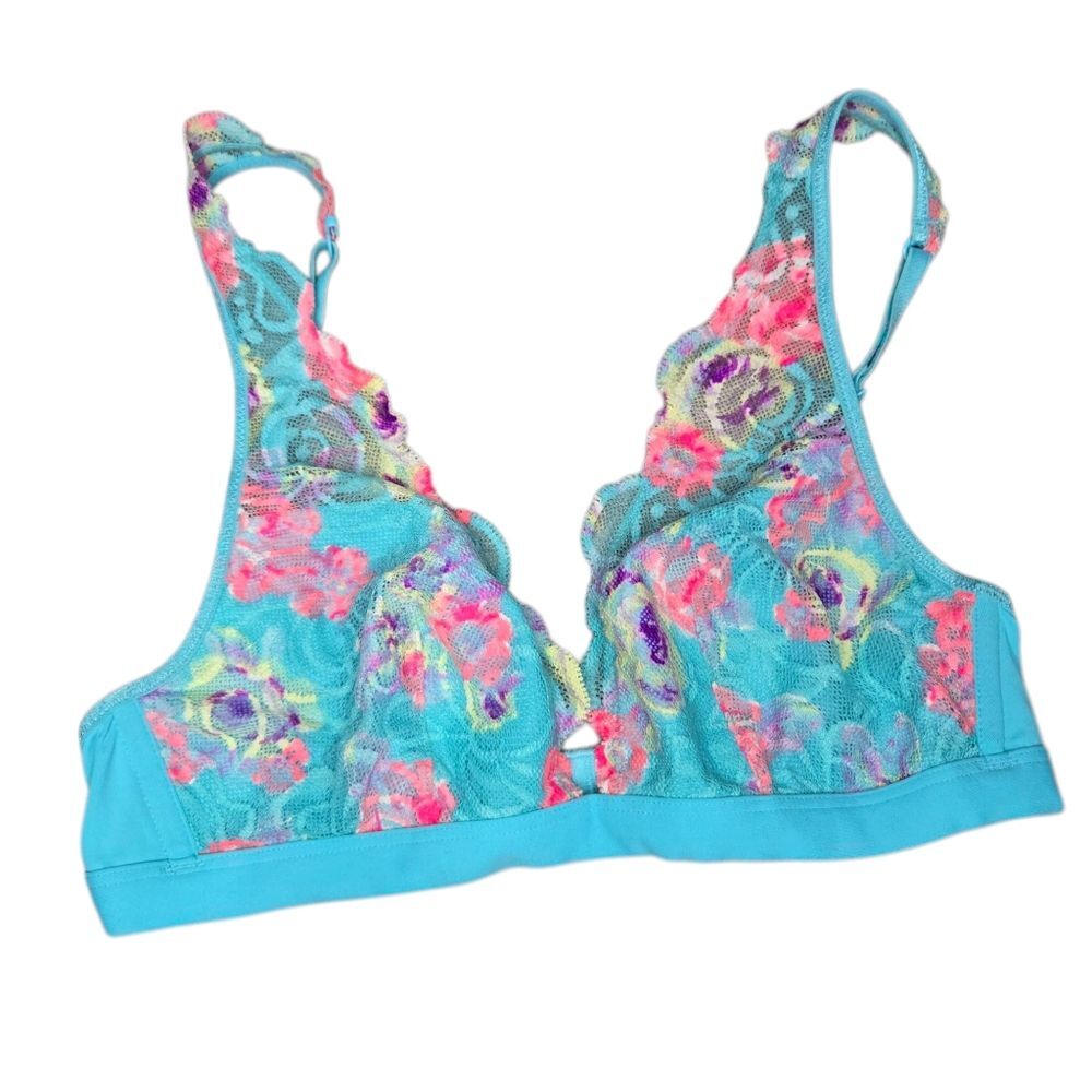 Victoria's Secret Pink Floral Lace Plunge Bralette